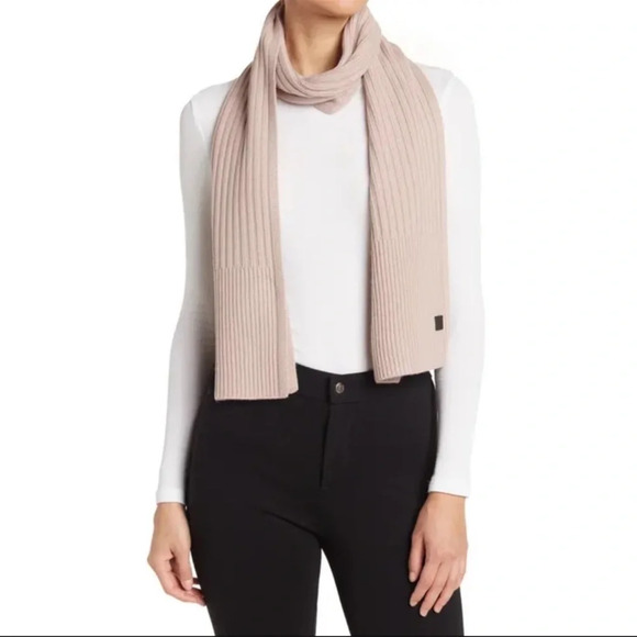 Allsaints Ribbed Knit Scarf, Blush, NWT - Picture 1 of 6